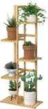 Laiensia Bamboo 5 Tier 6 Potted Plant Stand Rack Multiple Flower Pot