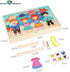 2-6 Montessori Practical Life Clothes Hanging Job Rope Strings Hanging Clothes with Clothespins Airing Clothes