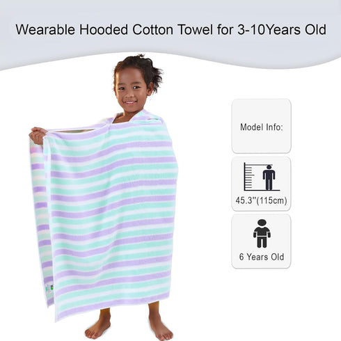 Towels(3-10Years),Absorbent VOOVA & MOVAS Kids Hooded Bath Quick Dry Lightweight Hooded Cotton Towel for Pool | Swim |