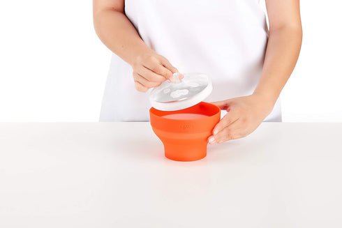 Lékué Mini Microwave Popcorn Maker, 5 x 3.5in, Red