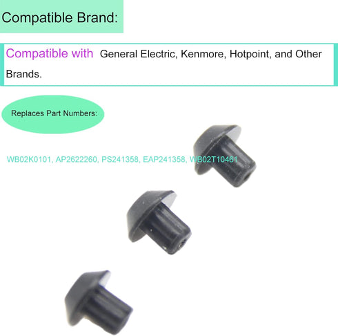 WB2K101 Range Burner Grate Rubber Feet Kit, 16 Pcs Compatible with GE and Kenmore Burner Grate Replace Parts