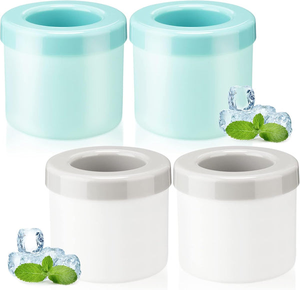 Cylinder Silicone Ice Cube Molds, Holds 60 Ice Cubes, Decompress Ice Lattice Trays, Easy Release Ice Cube Cup (Blue,