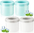 Cylinder Silicone Ice Cube Molds, Holds 60 Ice Cubes, Decompress Ice Lattice Trays, Easy Release Ice Cube Cup (Blue,