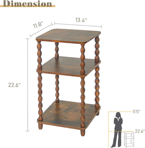 Fultyle Side Table, Small End Table with Storage Shelf, Modern Bedside Table Night Stand for Living Room, Bedroom