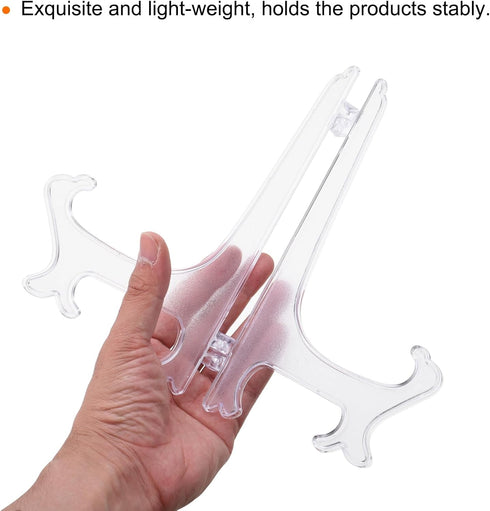 uxcell 9" Acrylic Plate Stands for Display Easels, Transparent 5Pcs Acrylic Plate Holder for Card Photo Frame