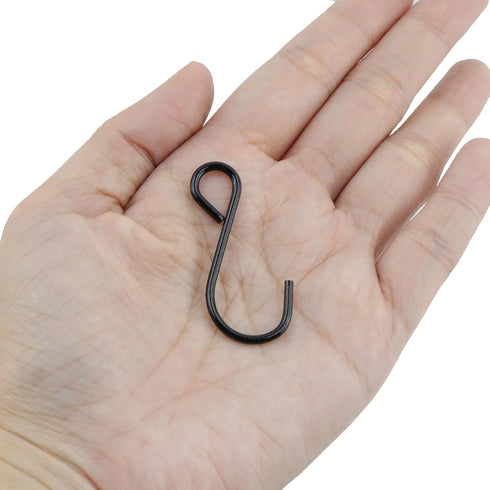 T Tulead 30PCS S-Hooks, Small Metal Hanging Hooks 1.6" Black for Bedroom, Bathroom, Kitchen, Office