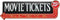 Movie Tickets 25 Cents Embossed Metal Sign - Large Vintage Wall Art with Arrow for Movie Room
