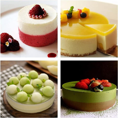 Guowall 4/6/8 inch Stainless Steel Cake Rings for Baking, Mousse Ring Mold Round Biscuit Cutter for Baking Tools