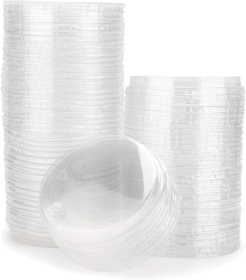 Beasea Aluminum Foil Cups with Lids, 100pcs Disposable Plastic Souffle Cup for Baking