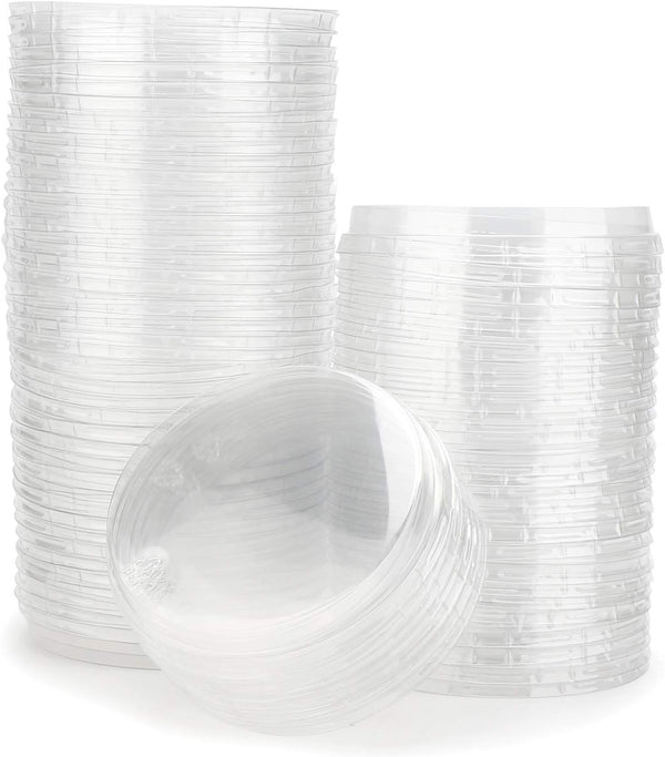 Beasea Aluminum Foil Cups with Lids, 100pcs Disposable Plastic Souffle Cup for Baking