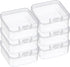 PATIKIL Clear Storage Box, 4.5x4.5x2.5in, 6Pack Stackable Plastic Organizer Container for Bead Jewelry Art