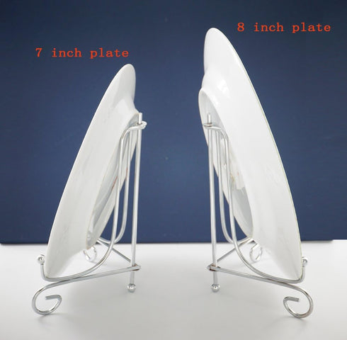 Artliving 2 Pack 6" Silver Iron Plate Stand, Easel Display for Photos, Cookbooks, Decorative Plates, Tablets