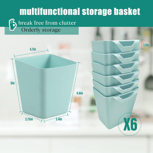 FMOACEN 6 Pack Hanging Cup Holder Rolling Cart Organizer Accessories Trolley Basket Storage Hanging Bucket Hanging