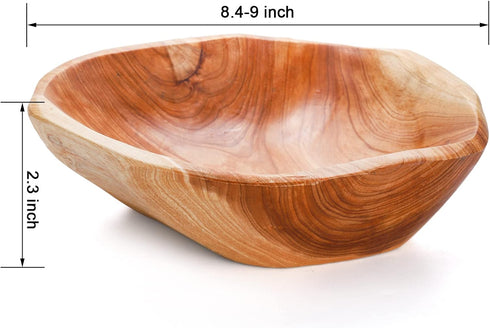 ZENFUN Wood Root Dish Bowl, Natural Wooden Bowl Snack Bowl, Handmade Serving Bowl for Candy, Bread, Snacks, Serving Appetizer Display, 7.8''-9.5'' Diameter by ZENFUN