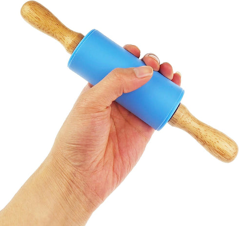 Miokun 2 Pack (9 Inch) Small Rolling Pin for Kids, Kids Rolling Pin for Home Kitchen