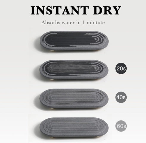 Instant Dry Sink Caddy Organizer - Water Absorbing Stone Tray for Kitchen Bathroom Countertop, Fast Drying