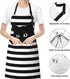 Funny Black Cat Waterproof Apron with 2 Pockets - Kitchen Chef Aprons Bibs for Cooking, Baking, Painting, Gardening