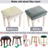 Set 4, 4 Counts) SINOSSO Vanity Stool Covers of Super Soft Velvet Stretch Washable Saddle Bar Stool Slipcover Bench