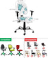 Sea Turtle Office Chair Covers, Stretchable 2 Piece Soft Decorative Computer Desk Chair Protector, Turquoise Tortoise