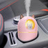 Small Humidifier, Cute Portable Cool Mist with 6 Pcs Humidifier Sticks, 7 Color Night Light