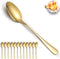 Gold Stainless Steel Dinner Spoons Set of 12, Table, Soup, Dessert Spoons for Home, Kitchen, Restaurant, Dishwasher Safe