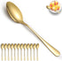 Gold Stainless Steel Dinner Spoons Set of 12, Table, Soup, Dessert Spoons for Home, Kitchen, Restaurant, Dishwasher Safe