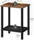 2-Tier BF91BZ01 HOOBRO End Table, Small Side Table with Storage Shelves, Nightstand with Faux Rattan Decoration