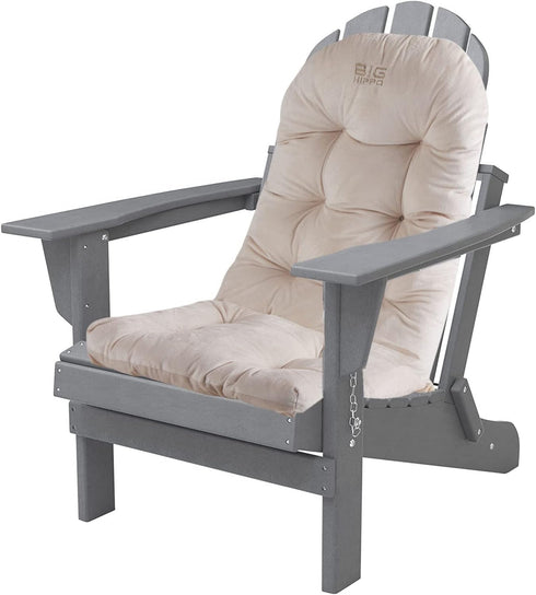 Big Hippo Indoor Adirondack Chair Cushion, Tufted High Back Patio Chair Cushions Soft Thicken Patio Seat Pad for Home
