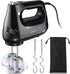 Electric Hand Mixer with Stainless Steel Whisk, Dough Hook Attachment, Storage Bag, Turbo Boost / 5 Speed Kitchen