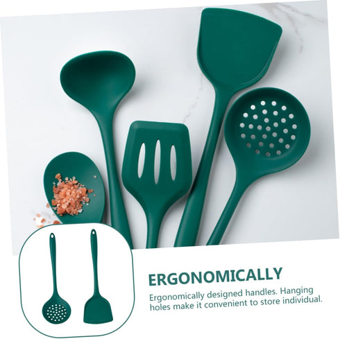Zerodeko 1 Set Silicone Spatula Cooking Spatula, Slotted Skimmer, Nonstick Silicone Spoon, Colander Drain Tool