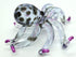 Octopus Miniature Figurines - Hand Blown Color Glass Art Collectible Gift Decor (3.5", Black Purple)