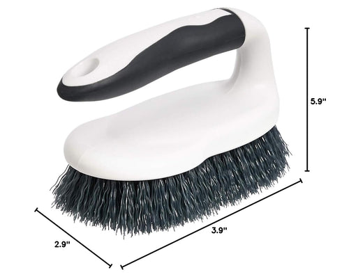 2-Pack, Amazon Basics All Purpose Rectangular Scrub Brush, Hard Bristle, Stiff Bristles, Sturdy, Ergonomic Long Handle