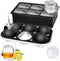 ROTTAY Ice Cube Trays (Set of 2) - Sphere Ice Ball Maker & Large Square Ice Cube Maker for Drinks, Black