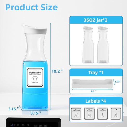 Container,35OZ 4 Laundry Detergent Dispenser,Laundry Soap Dispenser,Liquid Laundry Detergent Fabric Softener Dispenser