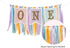 Q&High Life 1st Rainbow High Chair Banner for Birthday - Macaron Color "ONE" Garland with Tulle for Baby Girl Smash