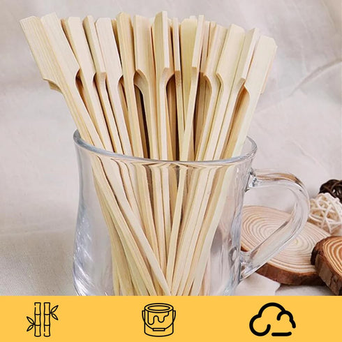 Perfect Stix Paddle Pick 6-200, 6" Bamboo Paddle Pick Skewers, Pack of 200