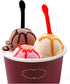 JAMOGOU 100 Pieces Ice Cream Scoops, Disposable Cake Spoon, Plastic Yogurt Pudding Spoon - Black