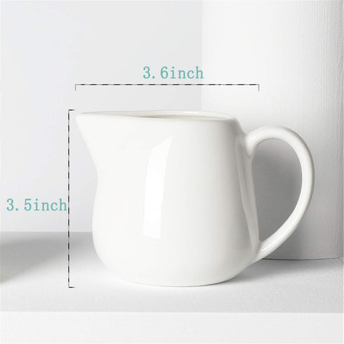 ONTUBE 11 oz Cream White Ceramics Creamer Pitcher