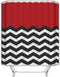 Vandarllin Red Black and White Chevron Shower Curtain, Extra Long 72x84 Inches, Custom Made
