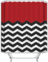 Vandarllin Red Black and White Chevron Shower Curtain, Extra Long 72x84 Inches, Custom Made