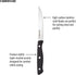 Farberware 6-Piece Triple Riveted Steak Knife Set, High-Carbon Stainless Steel, Razor-Sharp Fine Edge Blades, Black