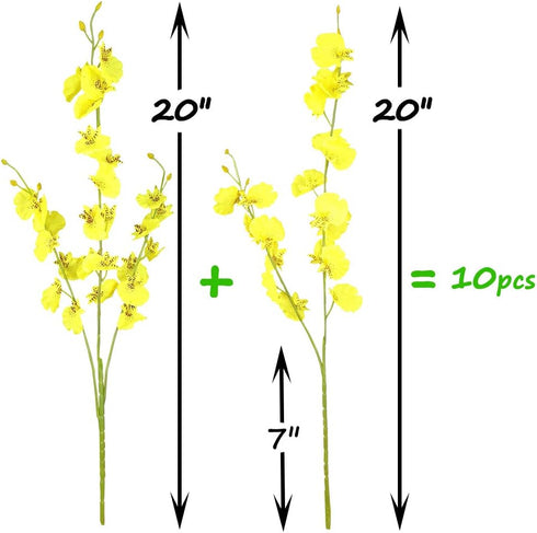 Artificial Flowers Orchids, Silk Fake Flowers in Bulk, 10 Pcs for Wedding Party Home Decoration