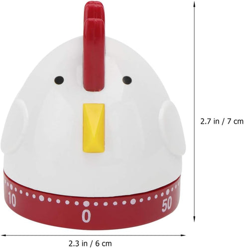 Cute Rooster Mechanical Kitchen Timer, 60 Minutes Wind Up Manual Countdown Timer for Home, Study, Cooking