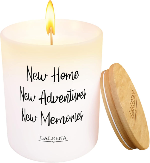 House Warming Gifts for New Home - Scented Candle Gift with 100% Organic Soy Wax & Fragrance Oil, 14 Oz., Vanilla