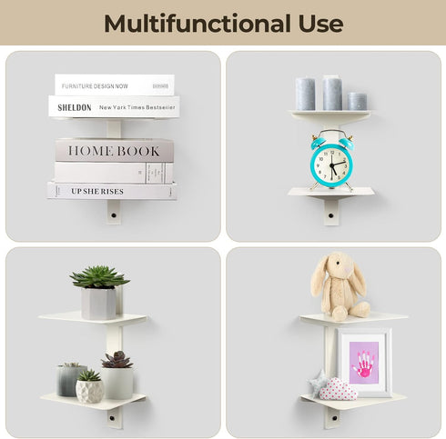4 2 Pack Floating Book Shelves for Wall, Tier Invisible Floating Bookshelf, Vertical Spine Book Tower, Wall Mounted