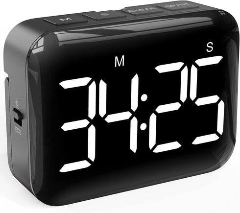 VOCOO Magnetic Kitchen Timer for Cooking with Count Up Countdown, Digital Timer with Large Display, Battery Powered