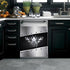 Silver Butterfly Dishwasher Magnet Cover, 23" x 26" Kitchen Decor, Stainless Steel Effect Vinyl Decal for Home Appliance