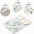 Green Leaves Dish Drying Mat for Kitchen Counter, Super Absorbent Reversible Microfiber Protector Pad, Medium 16x18 inch