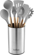 Stainless Steel Kitchen Utensil Holder, Round Shape Utensils Crock, 7" by 4.3" (utensils not included)