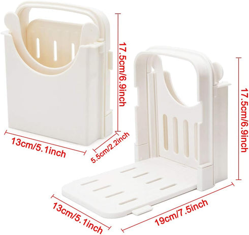Foldable Bread Slicer Cutting Guide with 5 Slice Thicknesses Mold, Bagel Loaf Sandwich Cutter